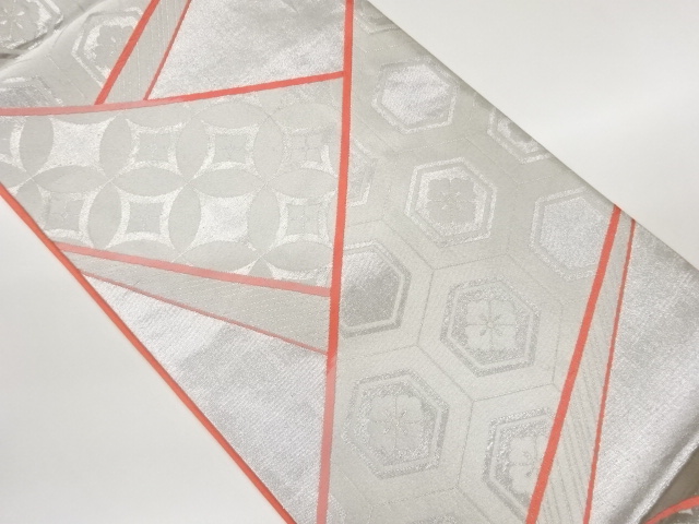 JAPANESE FUKURO OBI / WOVEN SHIPPO PATTERN